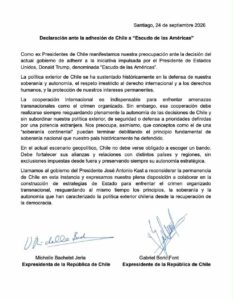 Comunicado Boric Bachelet